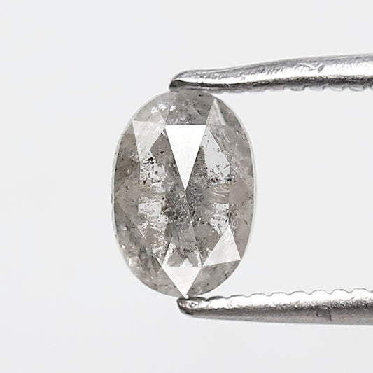 0.73 CT 6.50 MM Oval Salt and Pepper Diamond Gray Black Color Natural Loose Diamond