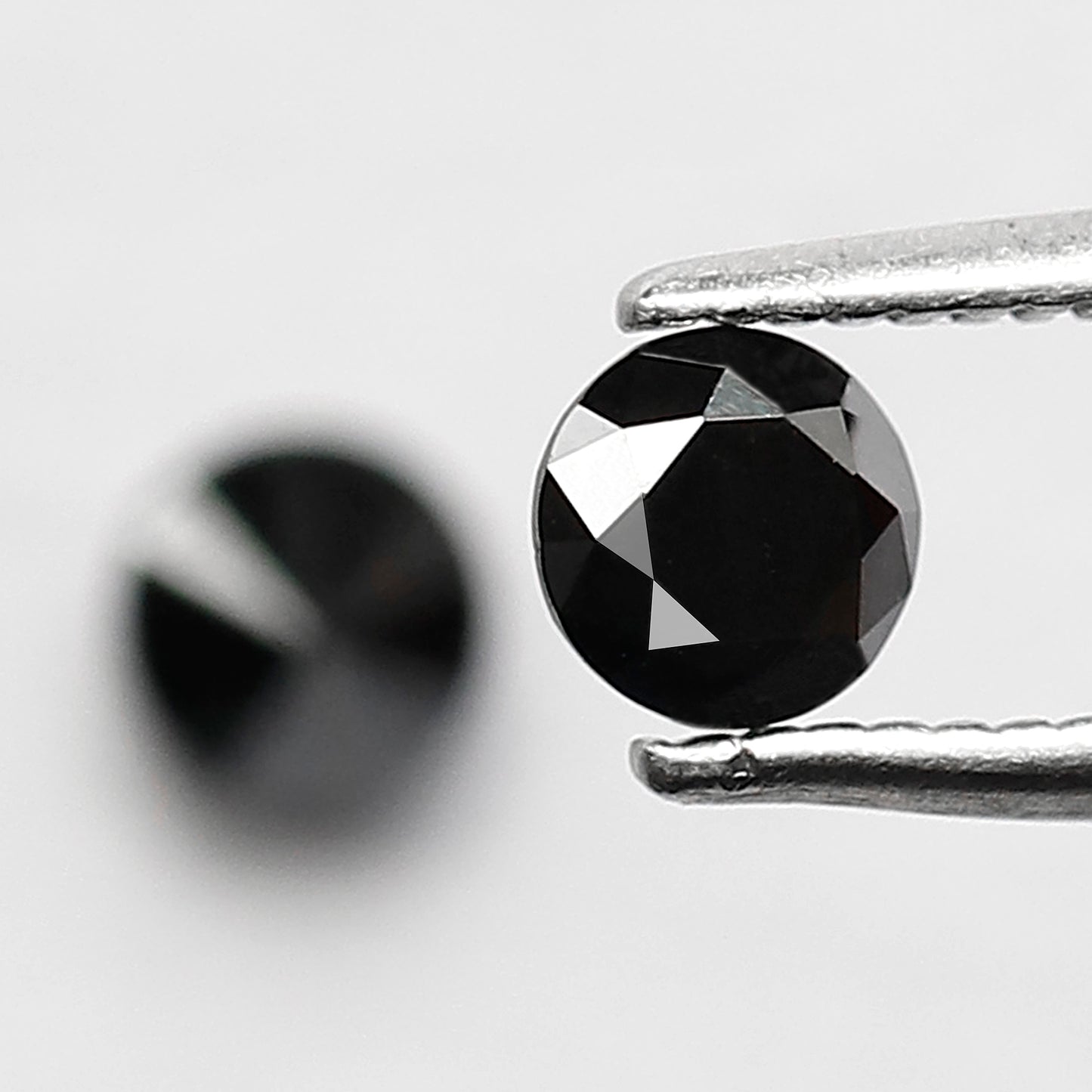 0.62 CT Twin Pair Of Heated Black 4.1 MM Full Cut Pointed Round Brilliant Cut Loose Diamond Perfect For Making Stud Handmade Earrings