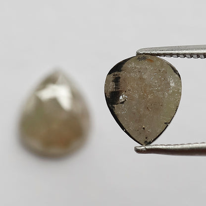 Pear Shape Pair 2.90 Ct Natural Grayish Yellow Rustic Diamonds | Loose Wedding Jewelry Stones