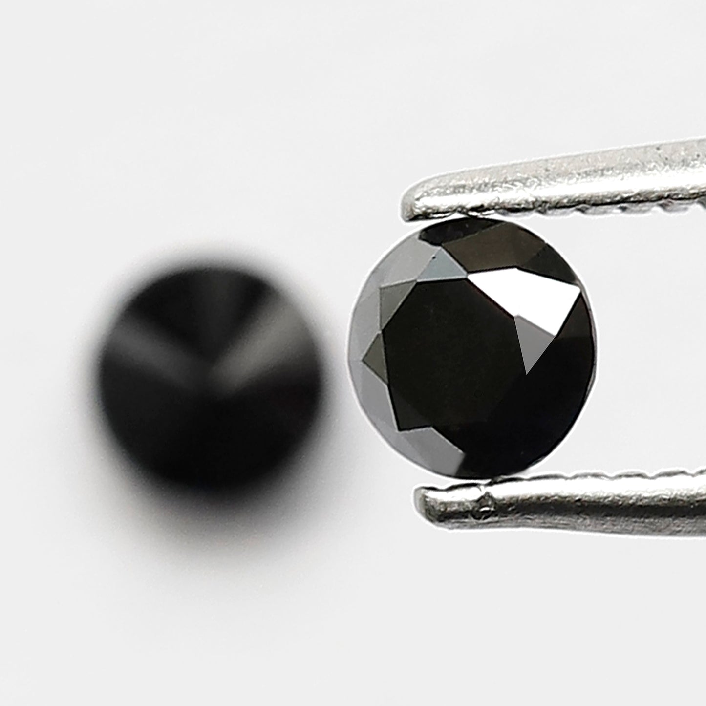 0.62 CT Twin Pair Of Heated Black 4.1 MM Full Cut Pointed Round Brilliant Cut Loose Diamond Perfect For Making Stud Handmade Earrings