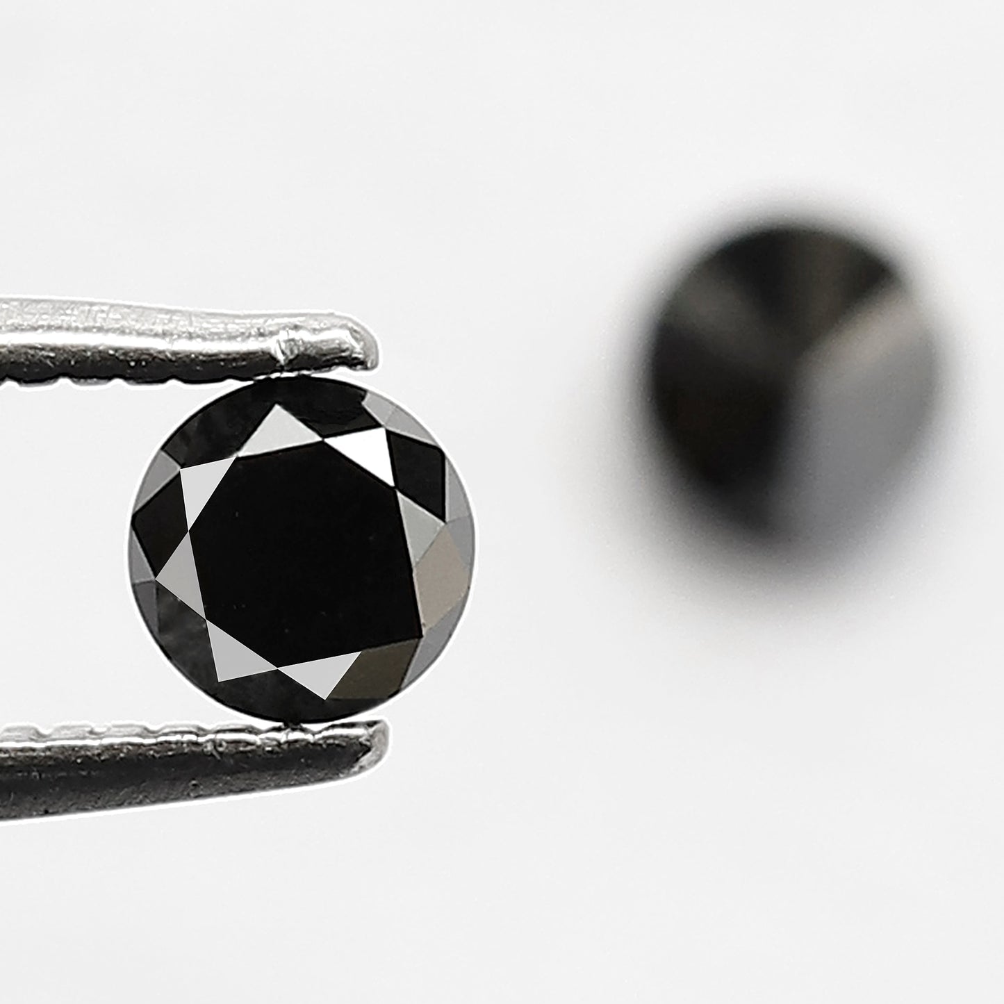 0.62 CT Twin Pair Of Heated Black 4.1 MM Full Cut Pointed Round Brilliant Cut Loose Diamond Perfect For Making Stud Handmade Earrings