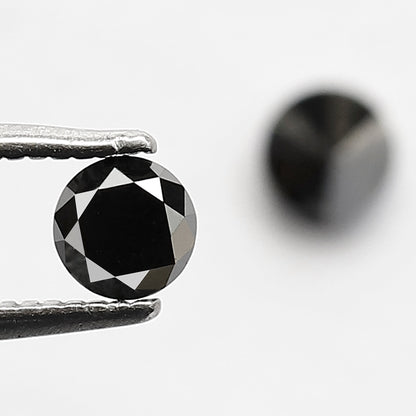 0.62 CT Twin Pair Of Heated Black 4.1 MM Full Cut Pointed Round Brilliant Cut Loose Diamond Perfect For Making Stud Handmade Earrings