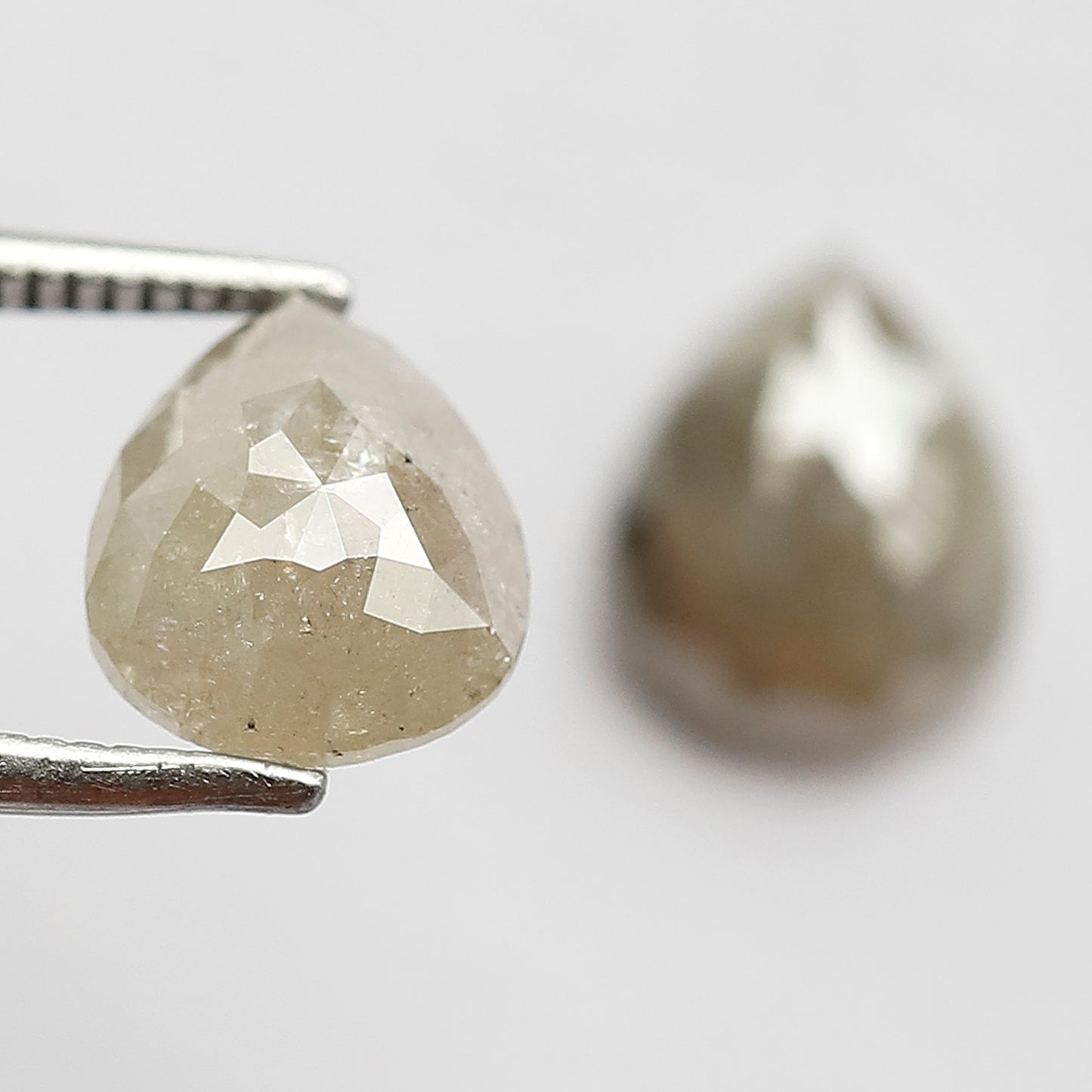 Pear Shape Pair 2.90 Ct Natural Grayish Yellow Rustic Diamonds | Loose Wedding Jewelry Stones