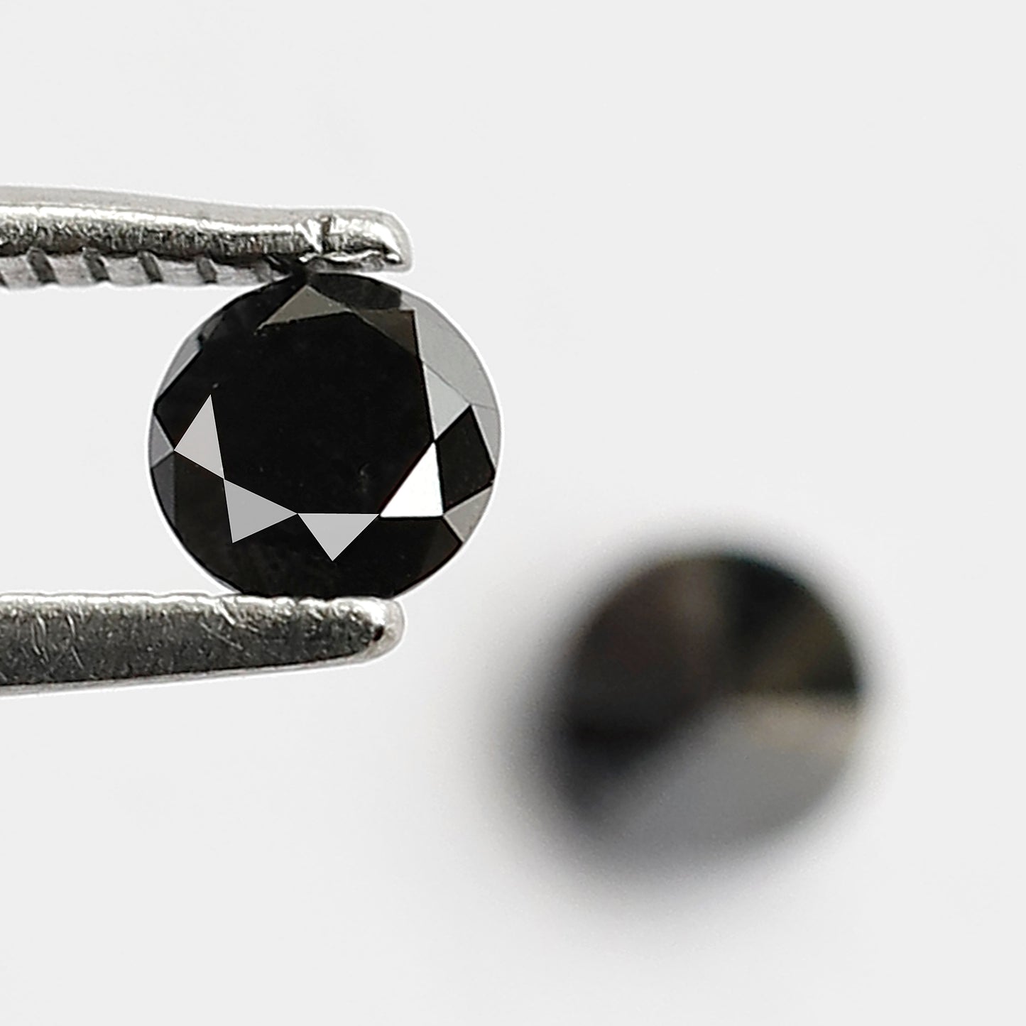 0.62 CT Twin Pair Of Heated Black 4.1 MM Full Cut Pointed Round Brilliant Cut Loose Diamond Perfect For Making Stud Handmade Earrings