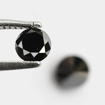0.62 CT Twin Pair Of Heated Black 4.1 MM Full Cut Pointed Round Brilliant Cut Loose Diamond Perfect For Making Stud Handmade Earrings
