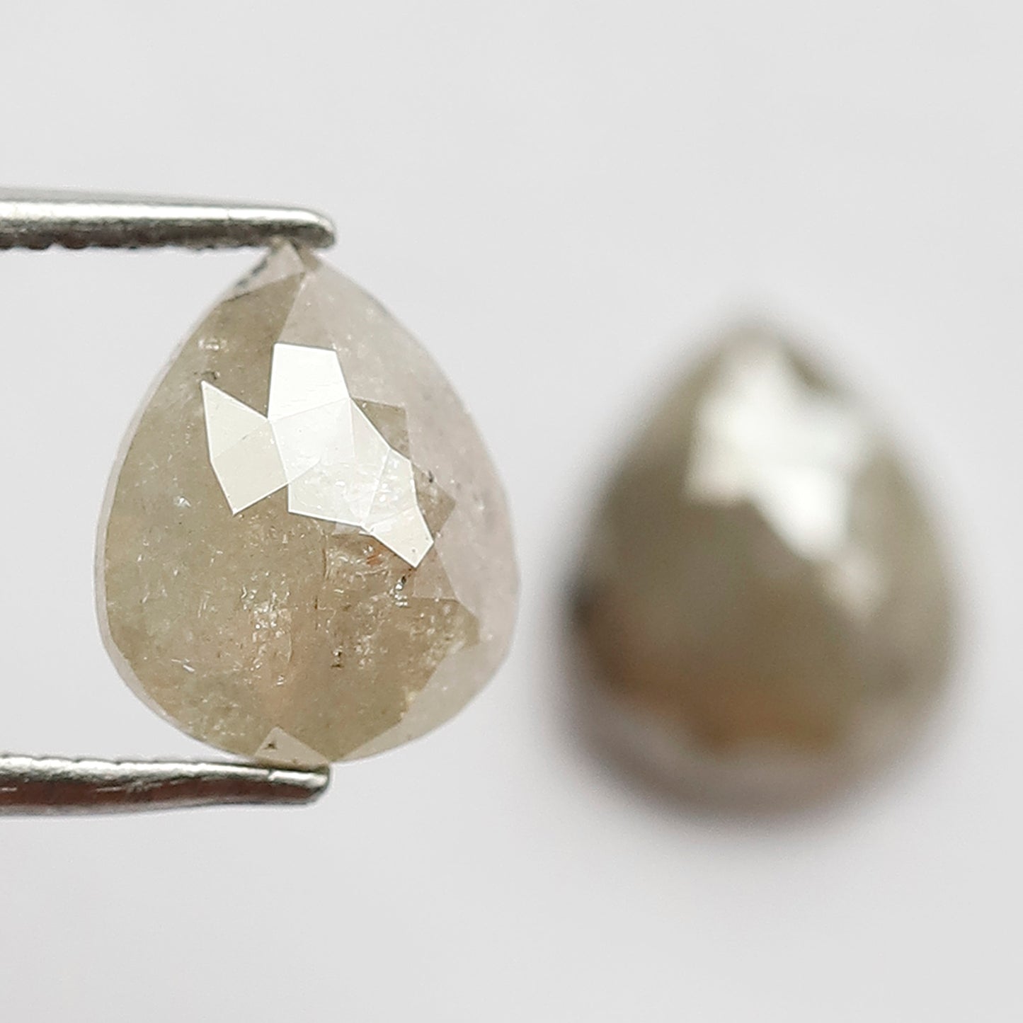 Pear Shape Pair 2.90 Ct Natural Grayish Yellow Rustic Diamonds | Loose Wedding Jewelry Stones