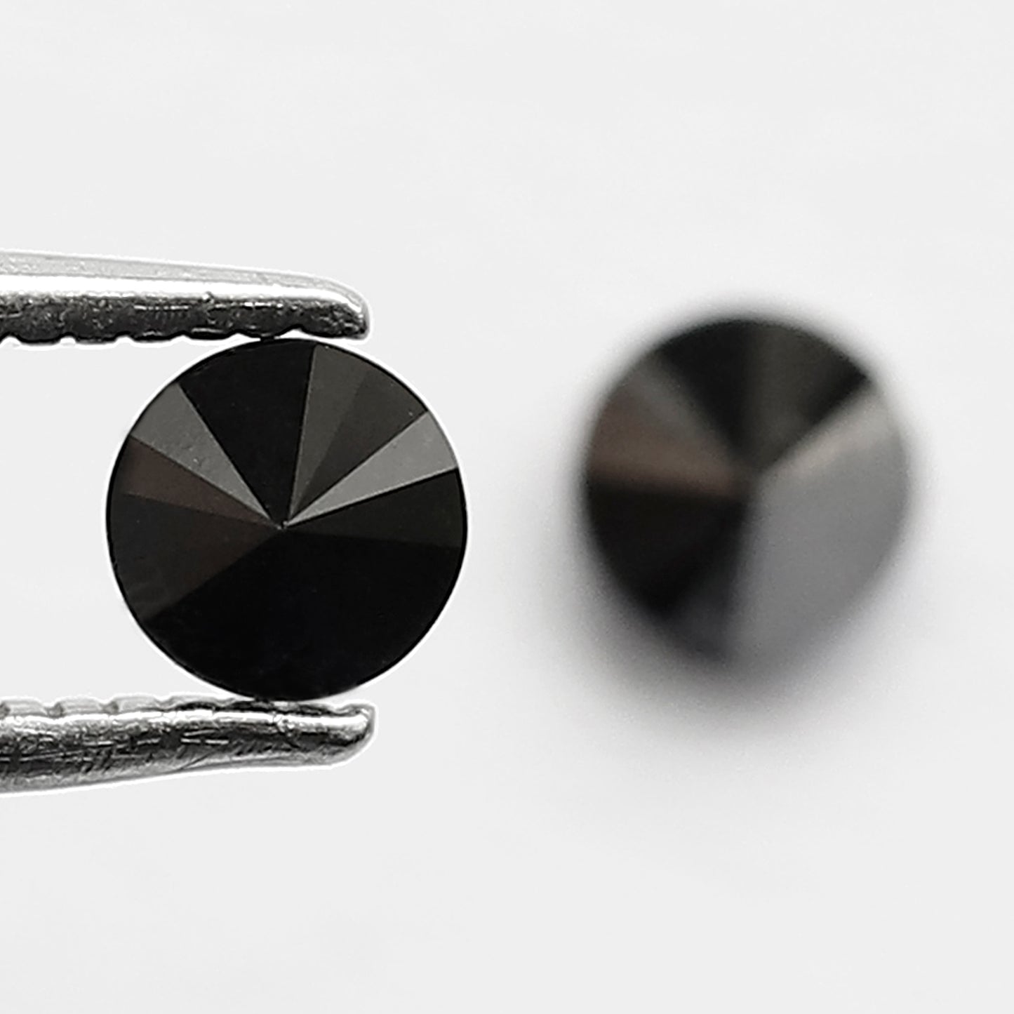 0.62 CT Twin Pair Of Heated Black 4.1 MM Full Cut Pointed Round Brilliant Cut Loose Diamond Perfect For Making Stud Handmade Earrings