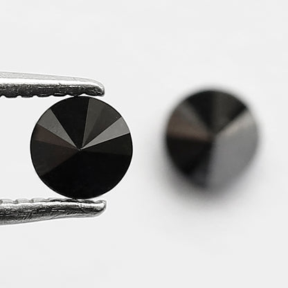 0.62 CT Twin Pair Of Heated Black 4.1 MM Full Cut Pointed Round Brilliant Cut Loose Diamond Perfect For Making Stud Handmade Earrings