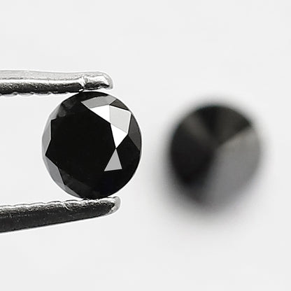 0.62 CT Twin Pair Of Heated Black 4.1 MM Full Cut Pointed Round Brilliant Cut Loose Diamond Perfect For Making Stud Handmade Earrings
