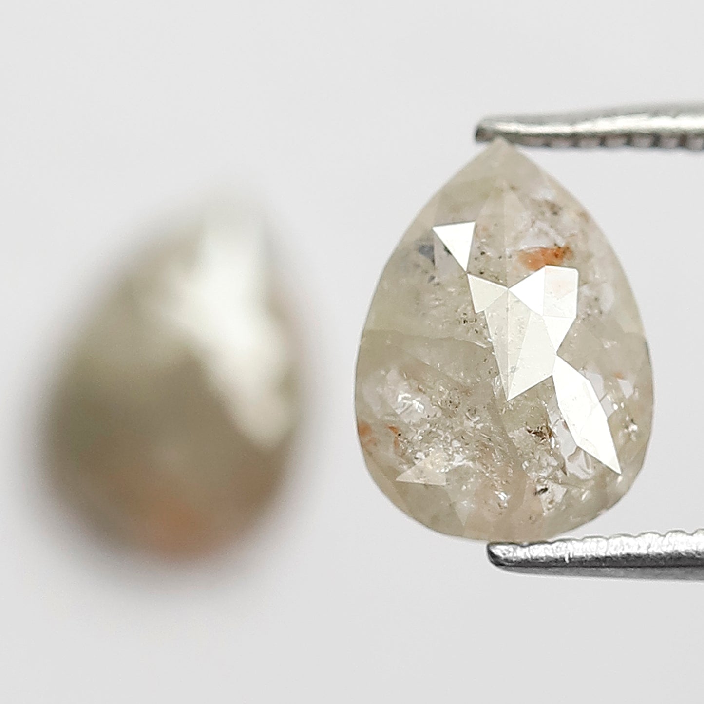 Natural 2.40 Ct Gray Black Pear Diamonds | Rustic Loose Pair for Wedding Jewelry