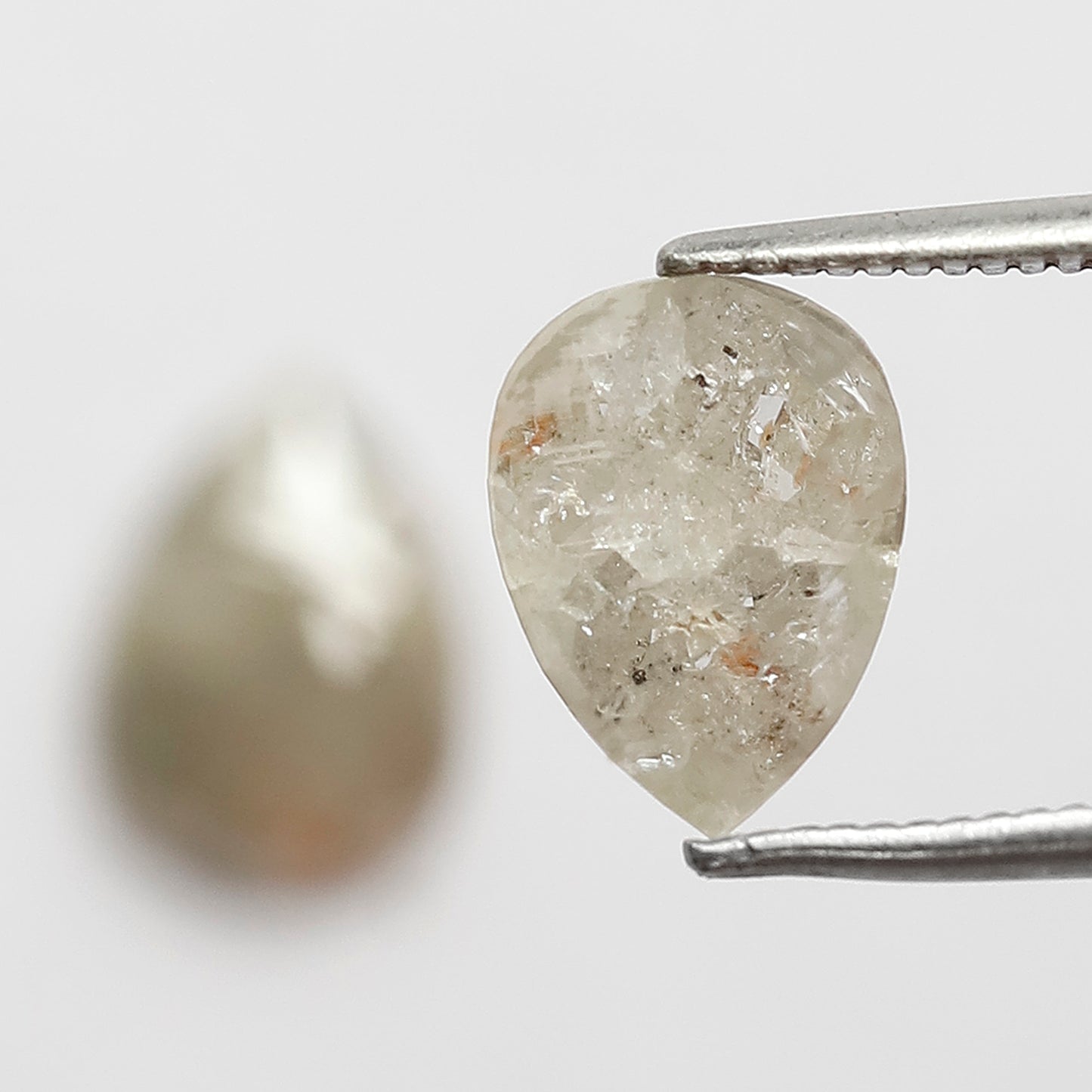Natural 2.40 Ct Gray Black Pear Diamonds | Rustic Loose Pair for Wedding Jewelry