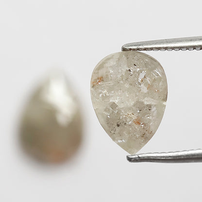 Natural 2.40 Ct Gray Black Pear Diamonds | Rustic Loose Pair for Wedding Jewelry