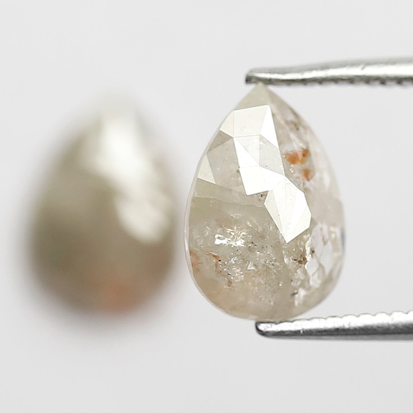 Natural 2.40 Ct Gray Black Pear Diamonds | Rustic Loose Pair for Wedding Jewelry