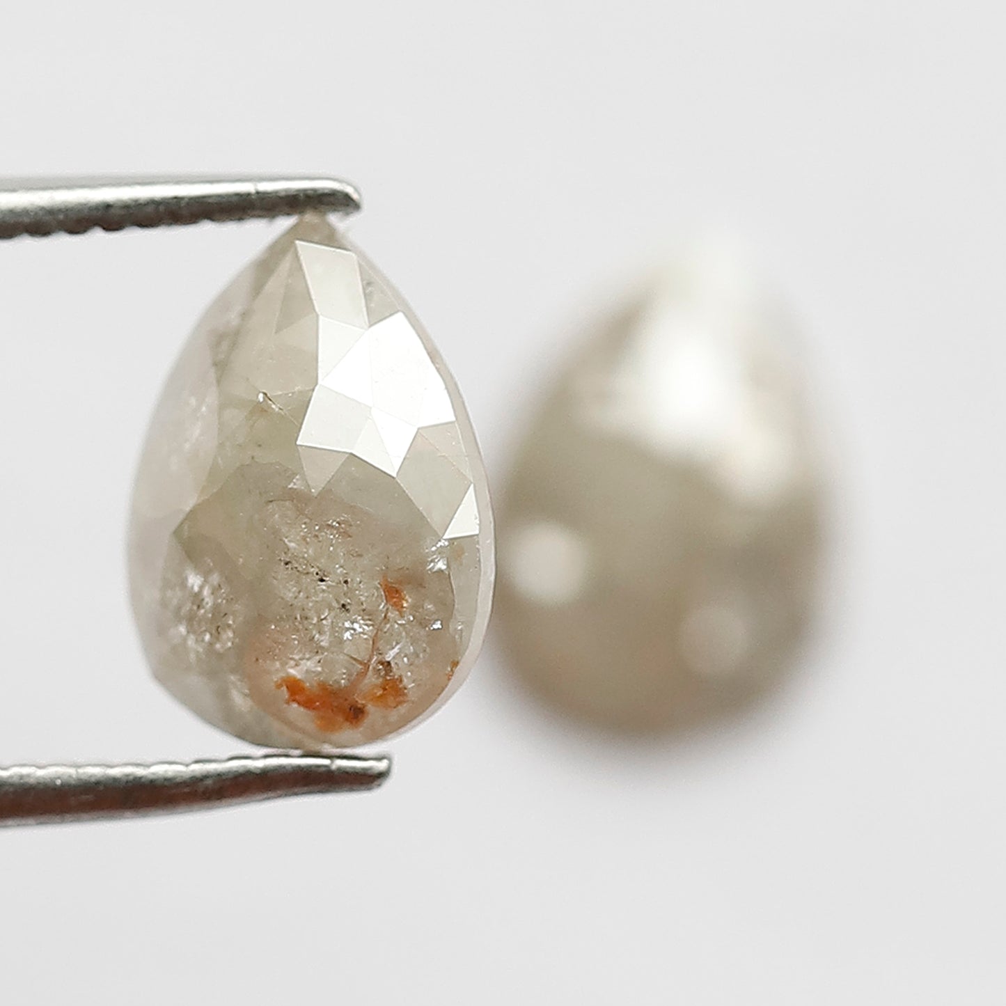 Natural 2.40 Ct Gray Black Pear Diamonds | Rustic Loose Pair for Wedding Jewelry