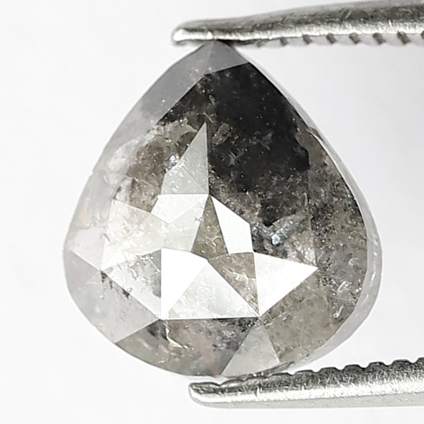 2.10 Ct Pear Salt & Pepper Diamond | 8.80 mm Natural Gray Black Conflict Free Loose Diamond for Wedding Jewelry