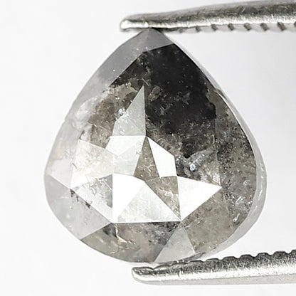2.10 Ct Pear Salt & Pepper Diamond | 8.80 mm Natural Gray Black Conflict Free Loose Diamond for Wedding Jewelry