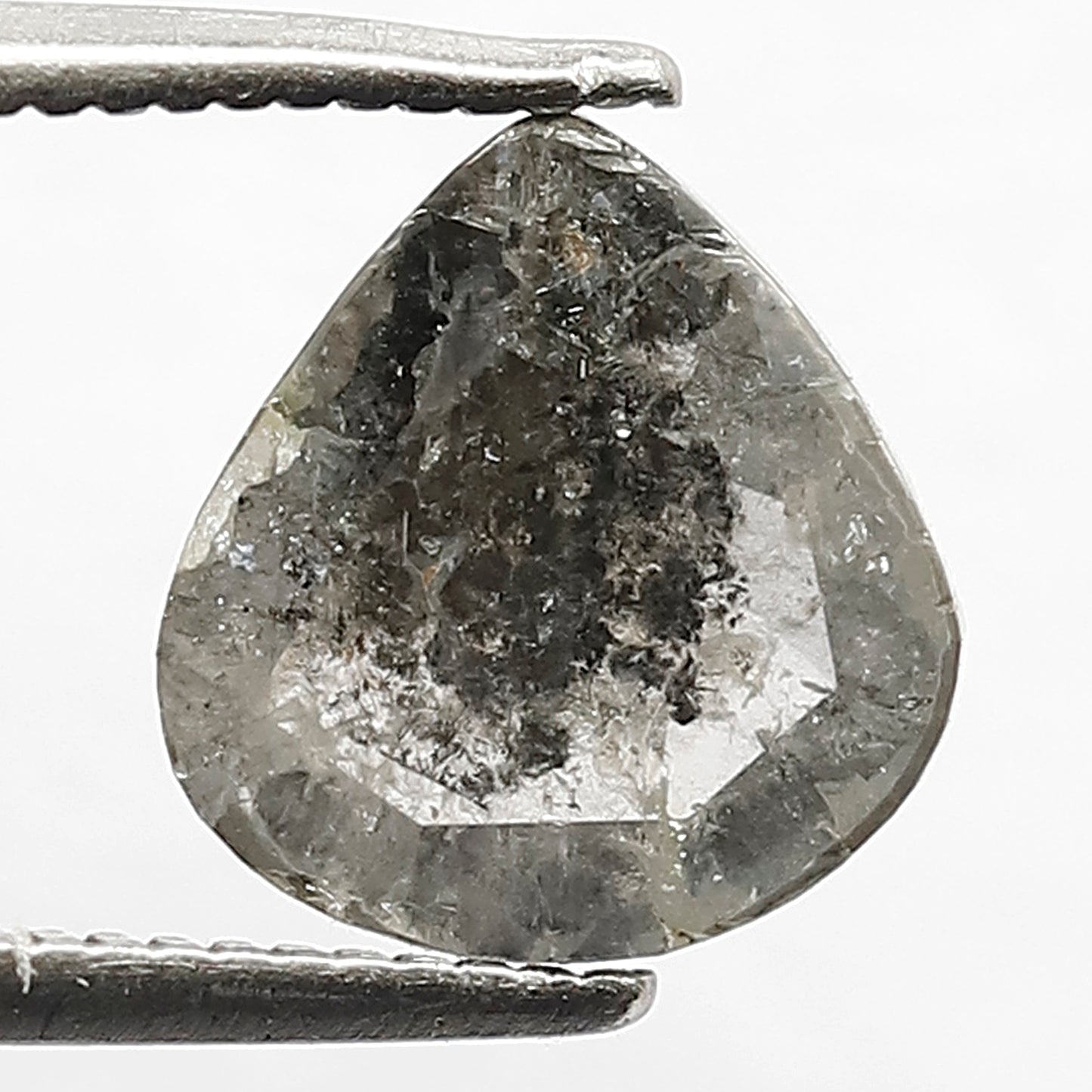 2.10 Ct Pear Salt & Pepper Diamond | 8.80 mm Natural Gray Black Conflict Free Loose Diamond for Wedding Jewelry