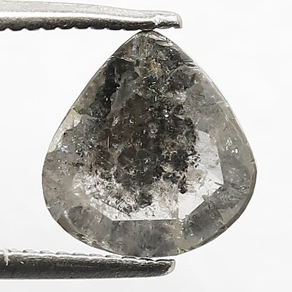 2.10 Ct Pear Salt & Pepper Diamond | 8.80 mm Natural Gray Black Conflict Free Loose Diamond for Wedding Jewelry
