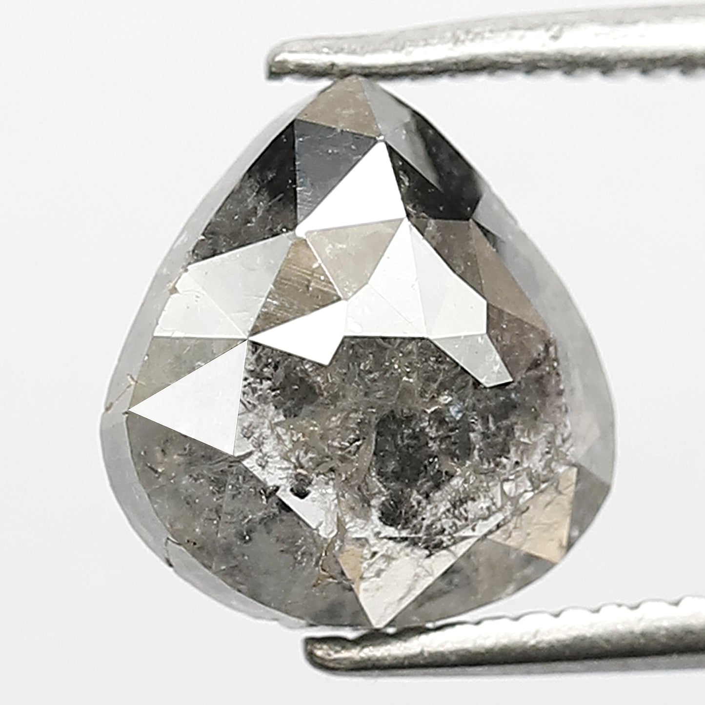 2.10 Ct Pear Salt & Pepper Diamond | 8.80 mm Natural Gray Black Conflict Free Loose Diamond for Wedding Jewelry