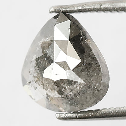 2.10 Ct Pear Salt & Pepper Diamond | 8.80 mm Natural Gray Black Conflict Free Loose Diamond for Wedding Jewelry