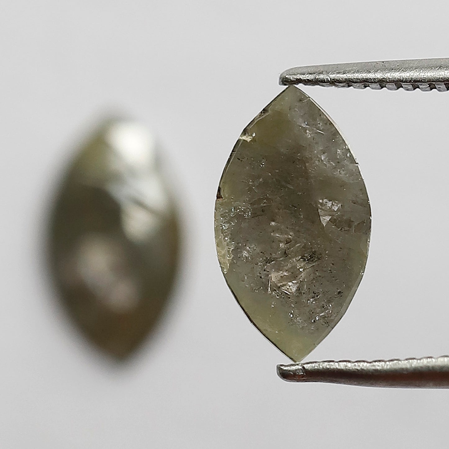 1.91 Ct Marquise Cut Diamond Pair | Natural Greenish Gray Rustic Conflict Free Loose Diamonds