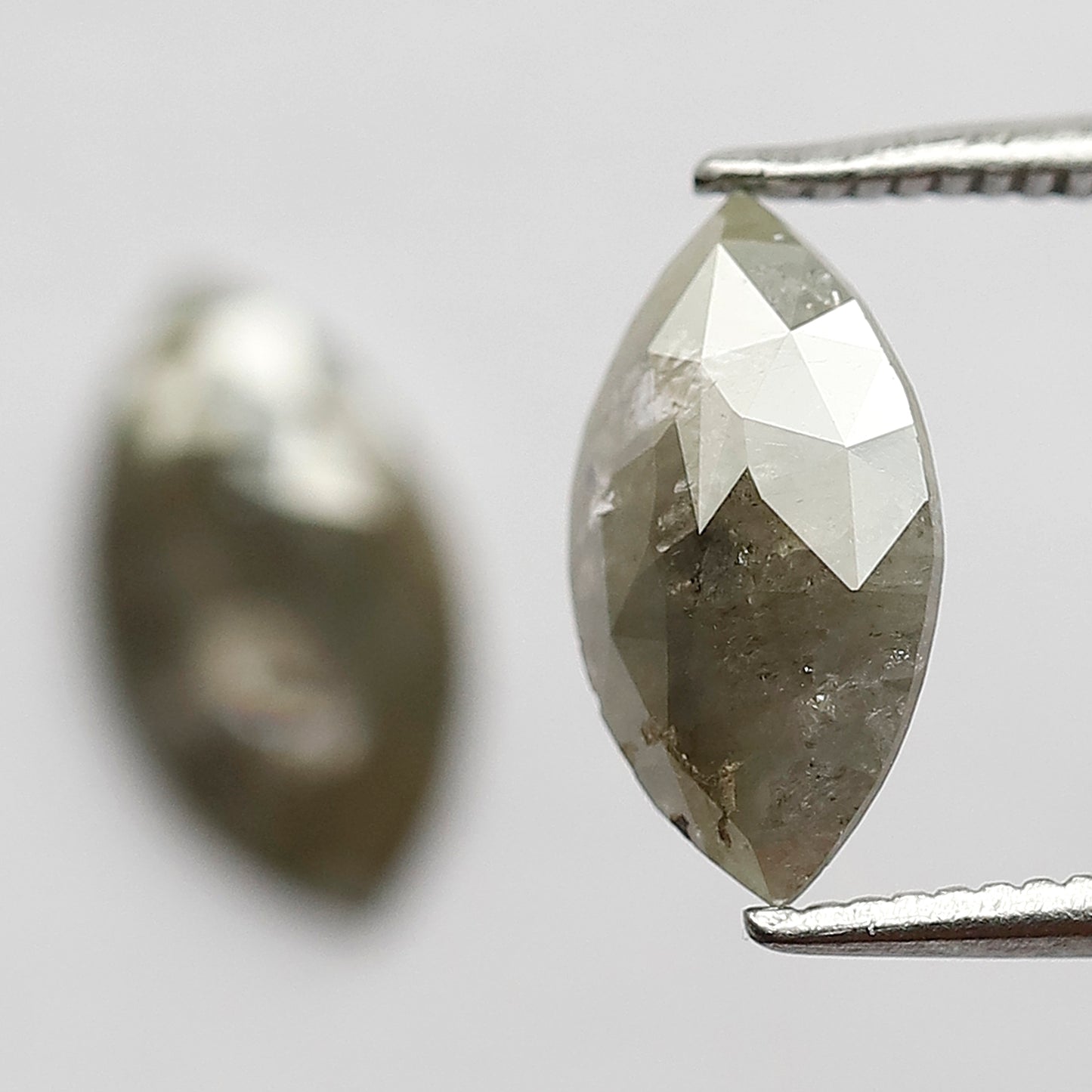 1.91 Ct Marquise Cut Diamond Pair | Natural Greenish Gray Rustic Conflict Free Loose Diamonds