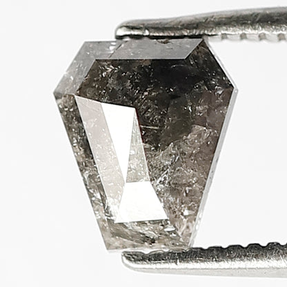 1.19 CT Unique Coffin Shape Diamond Grey Black Color Diamond 5.9 MM Loose Natural Fancy Salt And Pepper Diamond Wedding Ring