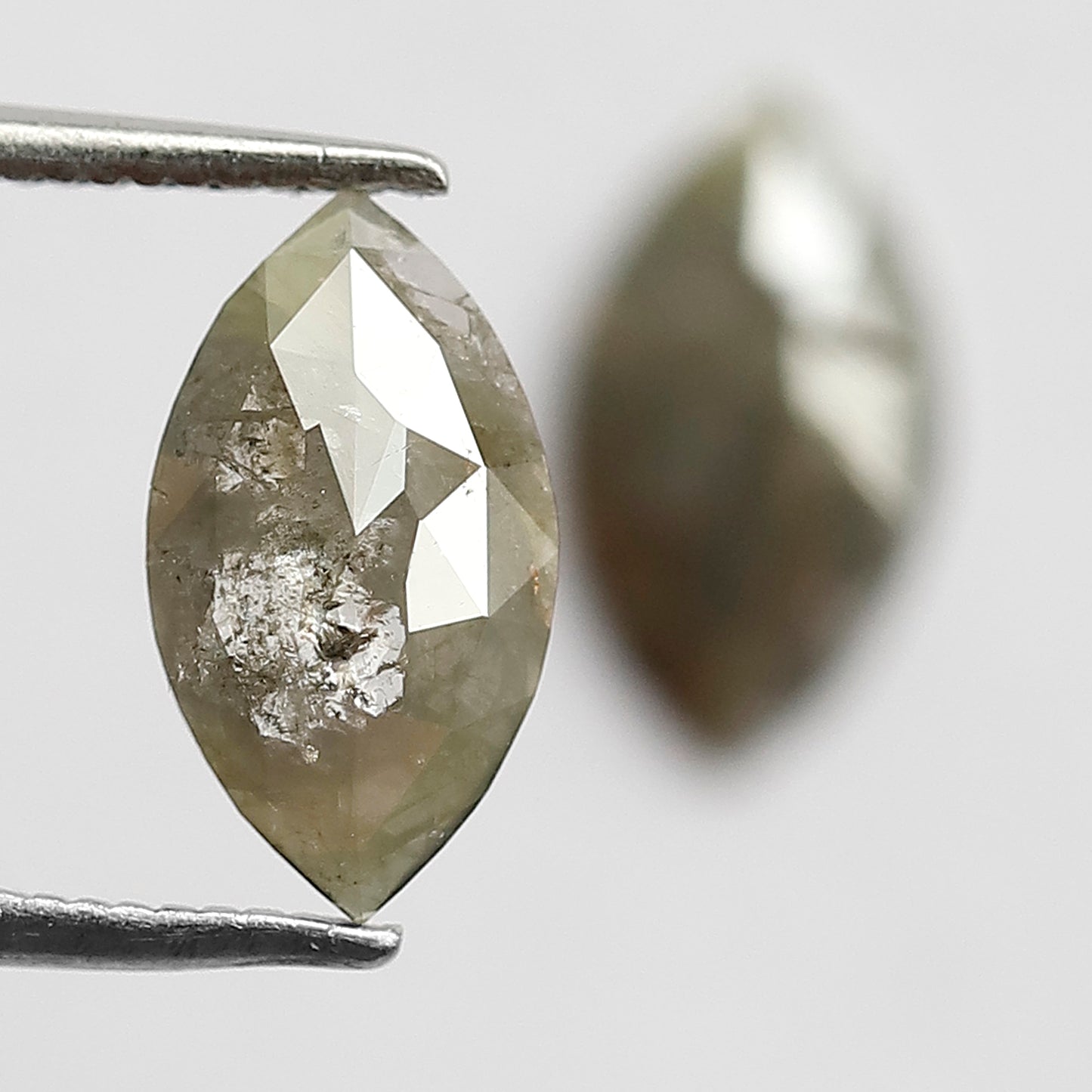 1.91 Ct Marquise Cut Diamond Pair | Natural Greenish Gray Rustic Conflict Free Loose Diamonds