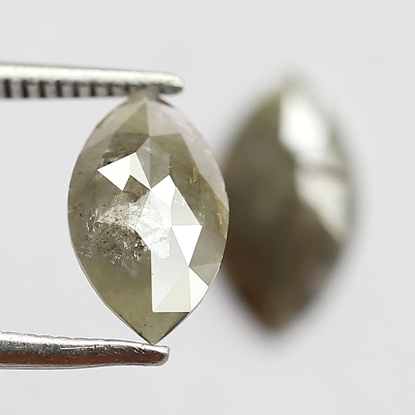 1.91 Ct Marquise Cut Diamond Pair | Natural Greenish Gray Rustic Conflict Free Loose Diamonds