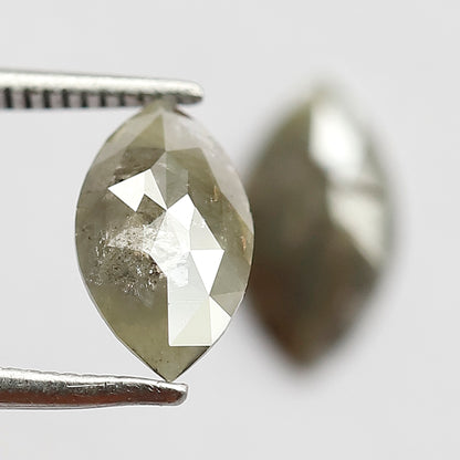 1.91 Ct Marquise Cut Diamond Pair | Natural Greenish Gray Rustic Conflict Free Loose Diamonds