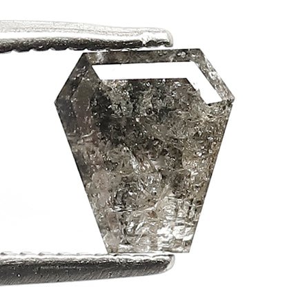 1.19 CT Unique Coffin Shape Diamond Grey Black Color Diamond 5.9 MM Loose Natural Fancy Salt And Pepper Diamond Wedding Ring