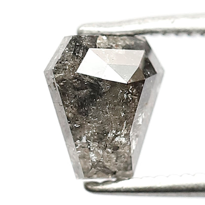 1.19 CT Unique Coffin Shape Diamond Grey Black Color Diamond 5.9 MM Loose Natural Fancy Salt And Pepper Diamond Wedding Ring