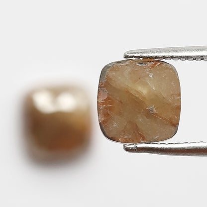 3.20 CT Pair Of Cushion Rustic Diamonds, Natural 7.10 MM Yellowish Red color Ethically Sourced Diamonds