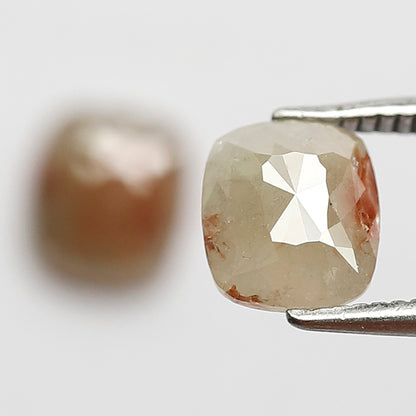 Emerald Shape 1.66 Ct Pair Diamonds Natural Loose Grayish Red color Earth Mined Rustic Diamonds