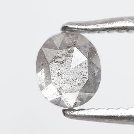 0.53 CT Oval Salt and Pepper Diamond 5 MM Oval Shape Gray Black Color Natural Loose Diamond