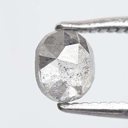 0.53 CT Oval Salt and Pepper Diamond 5 MM Oval Shape Gray Black Color Natural Loose Diamond