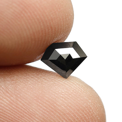 0.79 CT Diamond cut Treated Black Diamond, 5.50 x 6.90 mm Loose Diamond For Anniversary Ring