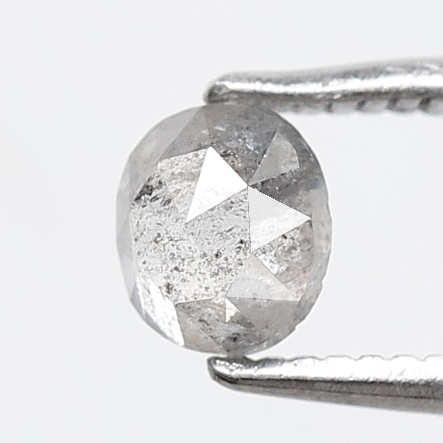 0.53 CT Oval Salt and Pepper Diamond 5 MM Oval Shape Gray Black Color Natural Loose Diamond