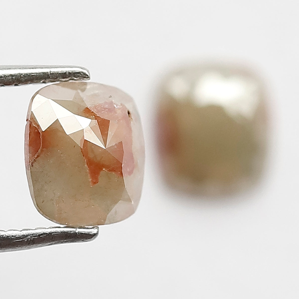 Emerald Shape 1.66 Ct Pair Diamonds Natural Loose Grayish Red color Earth Mined Rustic Diamonds
