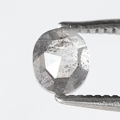 0.53 CT Oval Salt and Pepper Diamond 5 MM Oval Shape Gray Black Color Natural Loose Diamond