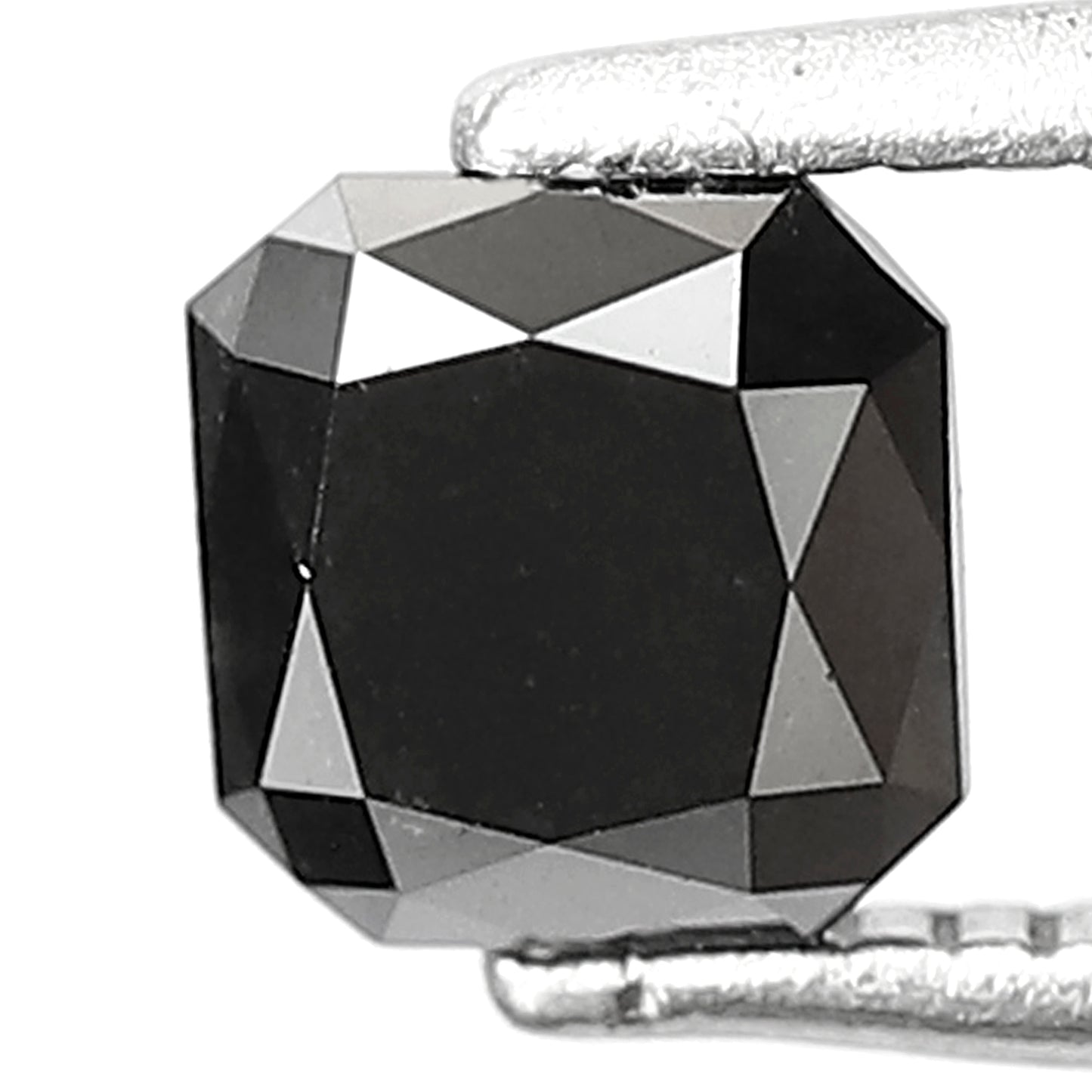 0.83 CT Asscher Cut Loose Black Diamond, 5.00 mm Natural Treated Stone for Engagement Ring