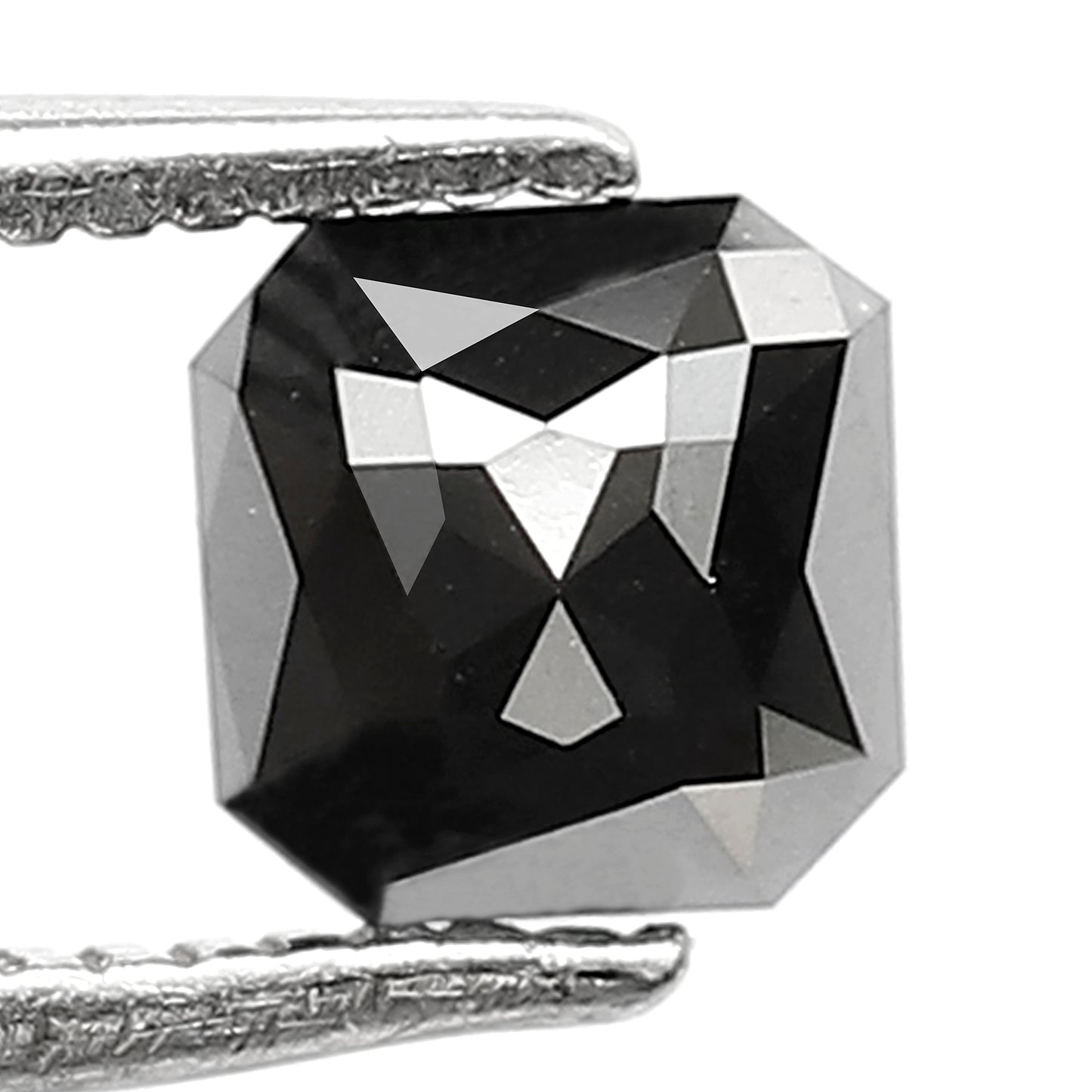 0.83 CT Asscher Cut Loose Black Diamond, 5.00 mm Natural Treated Stone for Engagement Ring