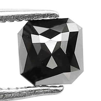 0.83 CT Asscher Cut Loose Black Diamond, 5.00 mm Natural Treated Stone for Engagement Ring