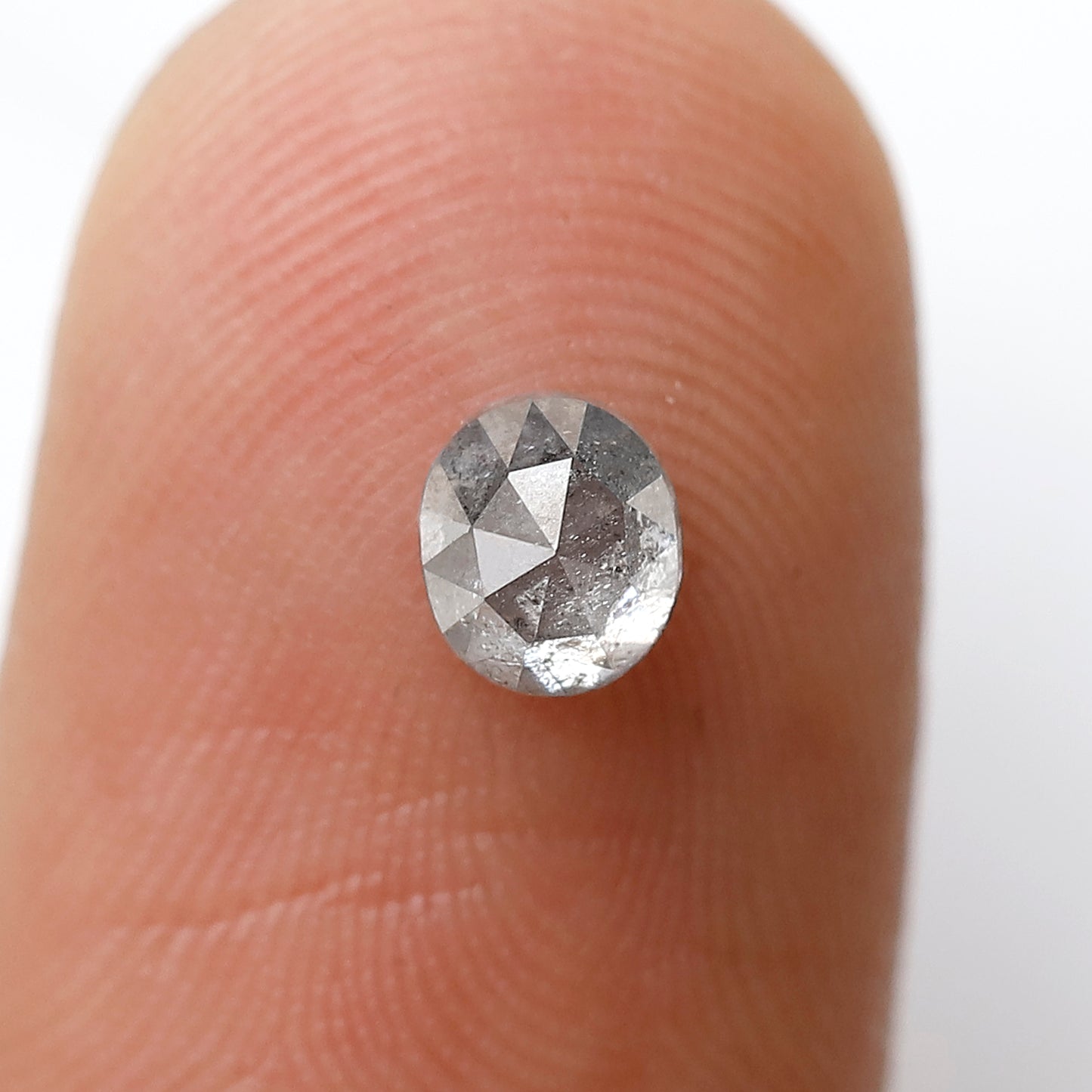 0.53 CT Oval Salt and Pepper Diamond 5 MM Oval Shape Gray Black Color Natural Loose Diamond