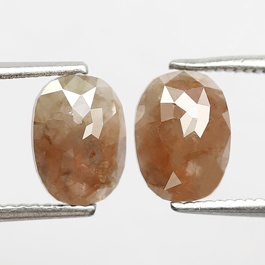 2.66 Ct Oval Shape Rustic Diamond Pair | 8.30 mm Natural Ethical Loose Diamonds