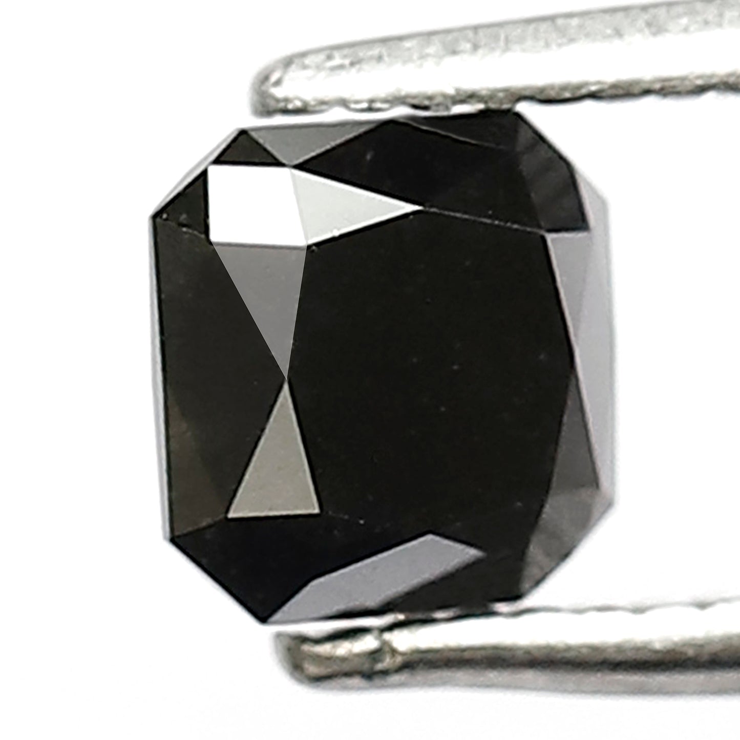 0.83 CT Asscher Cut Loose Black Diamond, 5.00 mm Natural Treated Stone for Engagement Ring