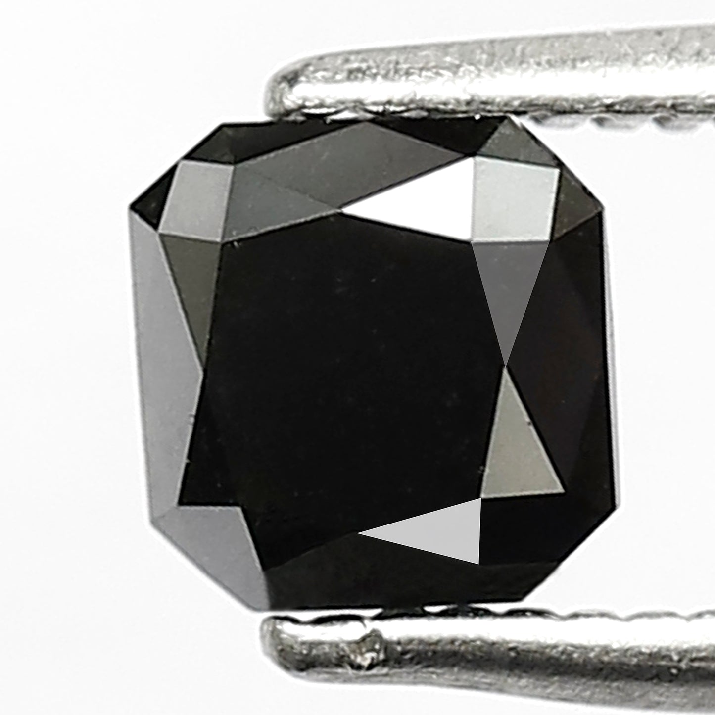 0.83 CT Asscher Cut Loose Black Diamond, 5.00 mm Natural Treated Stone for Engagement Ring