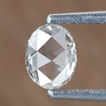 Oval Shape 0.40 Ct Rose Cut Diamond IJ VS Clarity, Natural Loose Diamond for Custom Jewelry, Minimalist Ring Stone