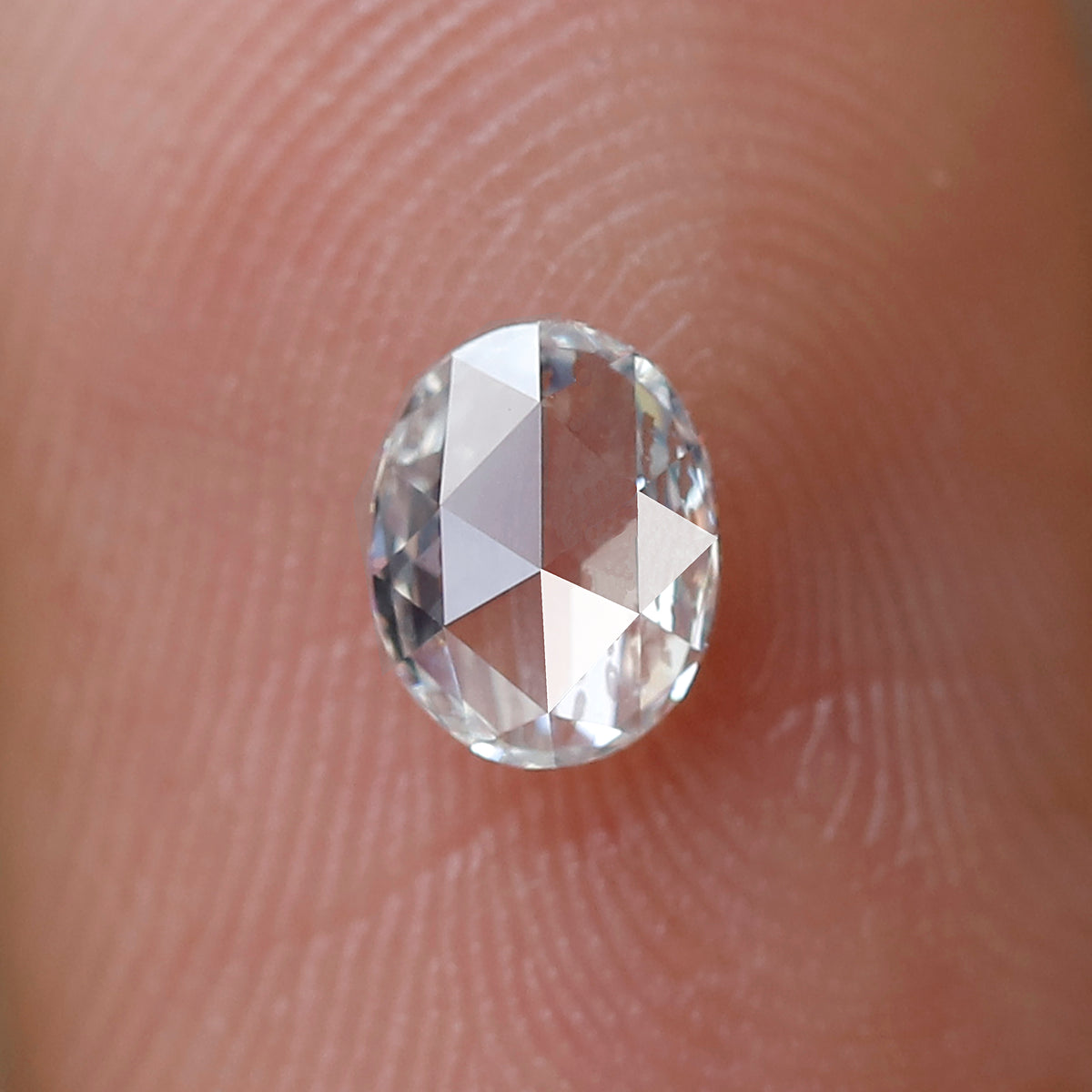 Oval Shape 0.40 Ct Rose Cut Diamond IJ VS Clarity, Natural Loose Diamond for Custom Jewelry, Minimalist Ring Stone