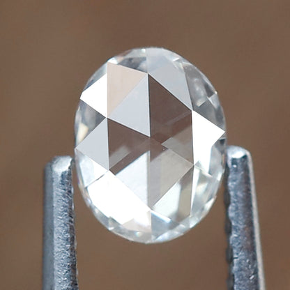 Oval Shape 0.40 Ct Rose Cut Diamond IJ VS Clarity, Natural Loose Diamond for Custom Jewelry, Minimalist Ring Stone